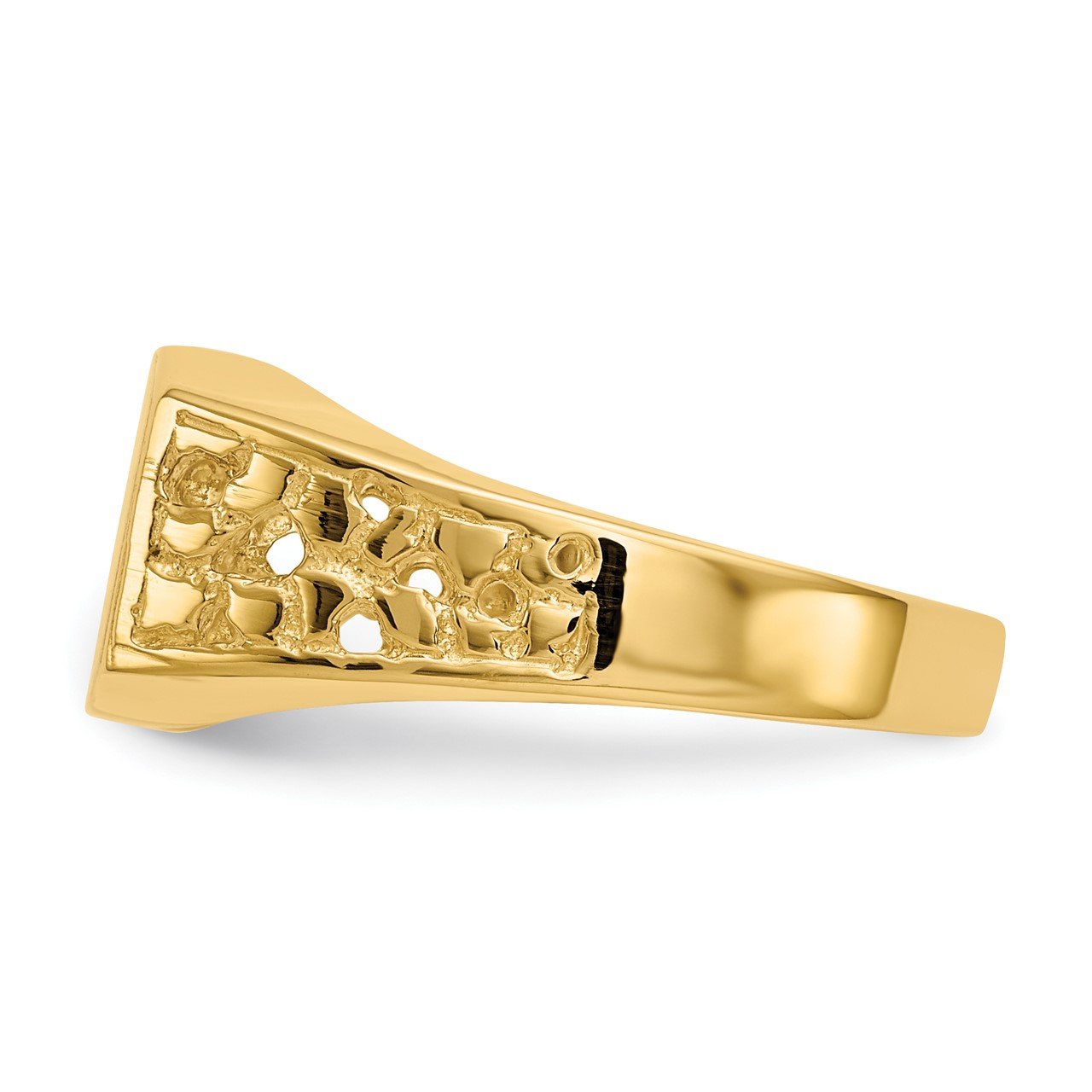 14k 9.0x10.5mm Open Back Men's Signet Ring-2