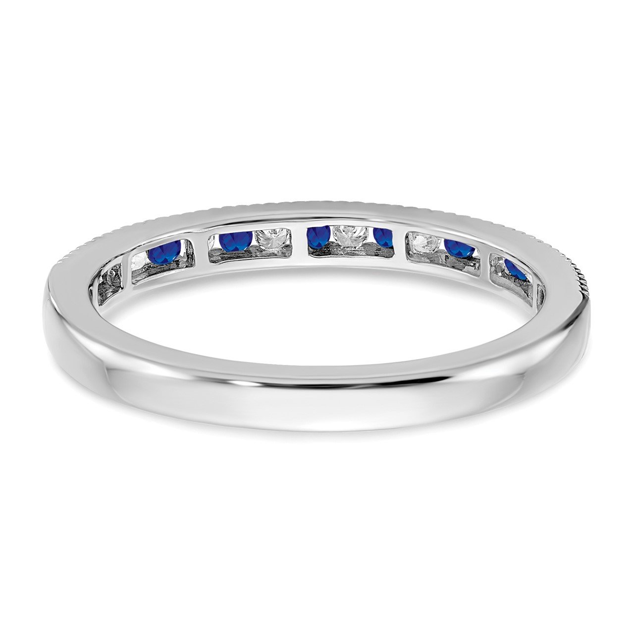 14k White Gold Sapphire and Diamond Band-5