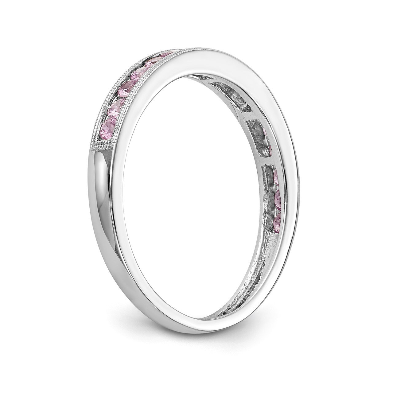 14k White Gold Pink Sapphire Band-5