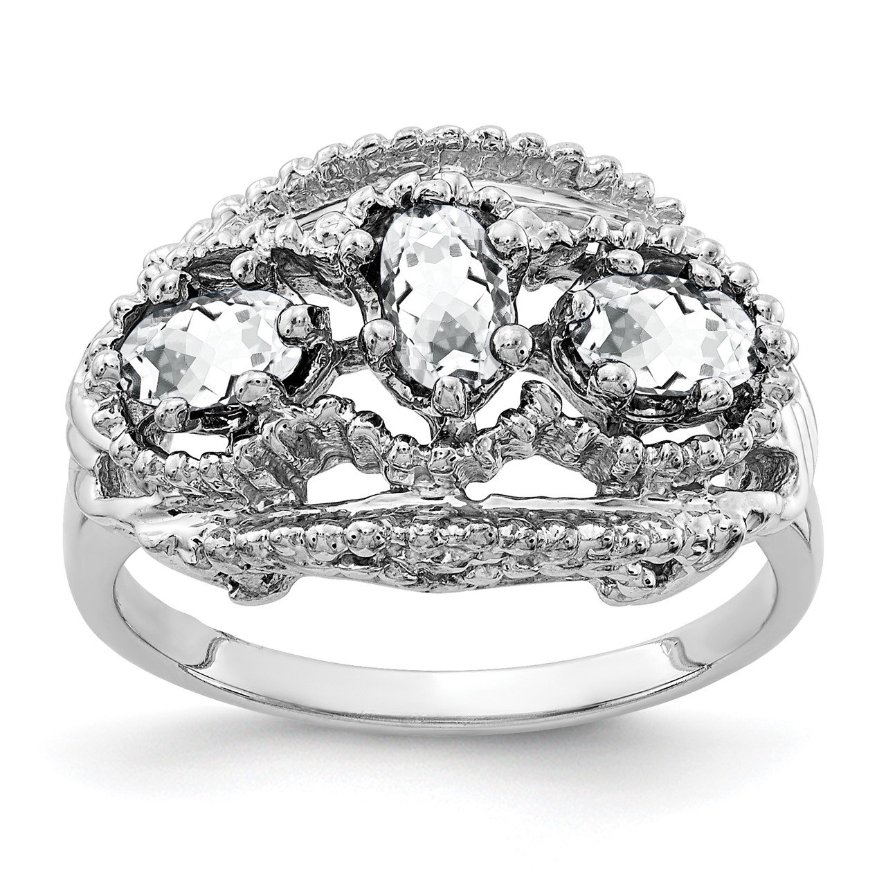 14k White Gold 5x3mm Oval Cubic Zirconia ring