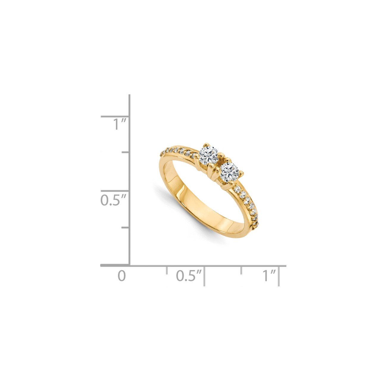 14ky AA Diamond 2-stone Ring Semi-Mount - 3.1 mm center stones-6
