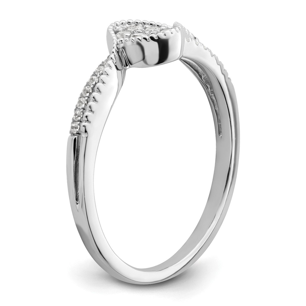 14kw Lab Grown Diamond SI1/SI2, G H I, Small Cluster Promise Ring-5