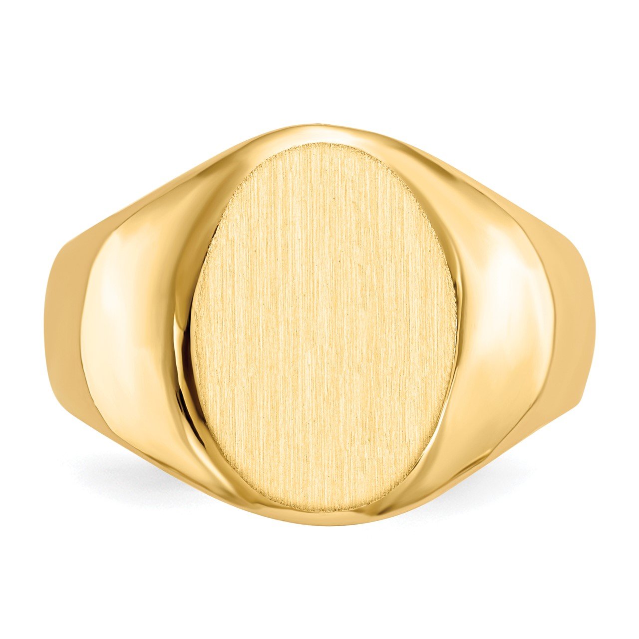 14k 15.0x11.0mm Closed Back Men's Signet Ring-3