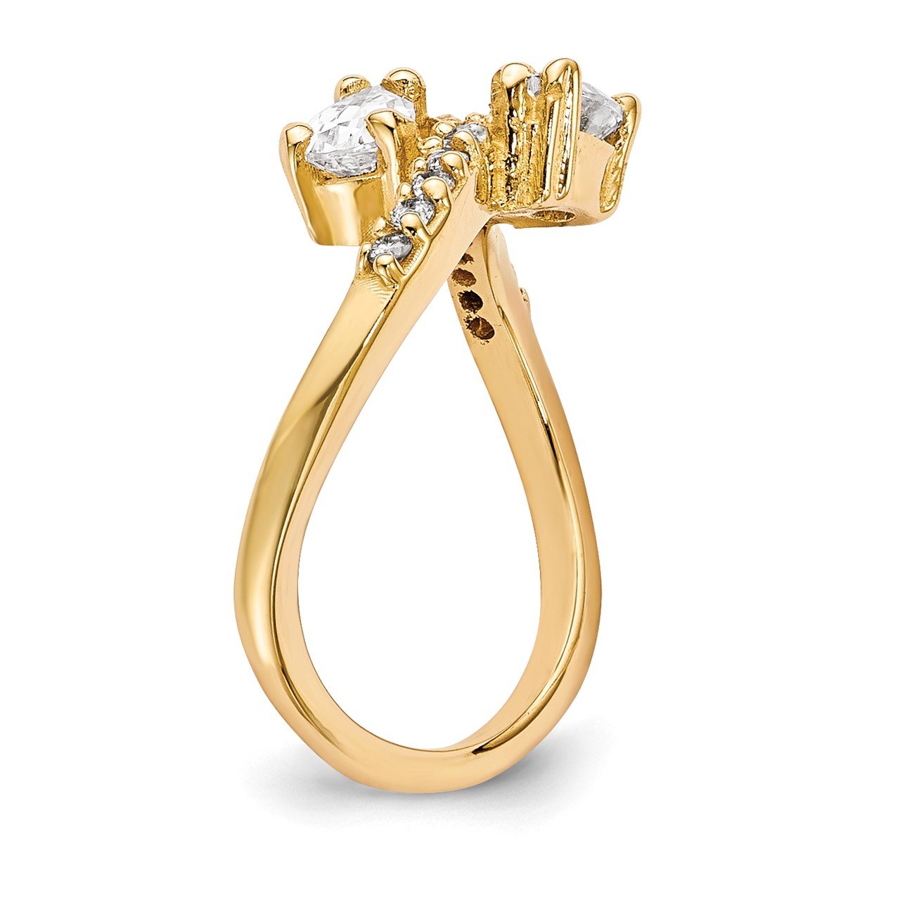 14KY AA Diamond 2-stone Ring Semi-Mount - 5x3 mm center stones-5