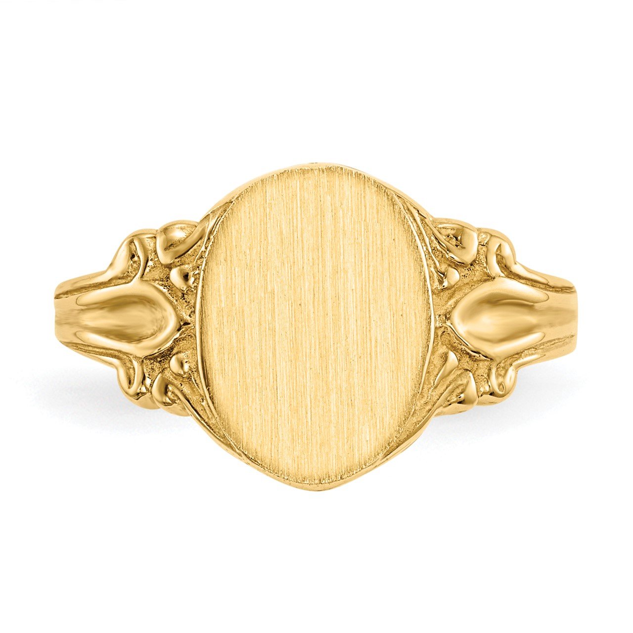 14k 10.0x8.0mm Closed Back Signet Ring-3