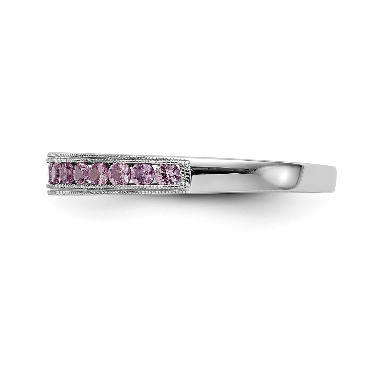 14k White Gold Pink Sapphire Band-2