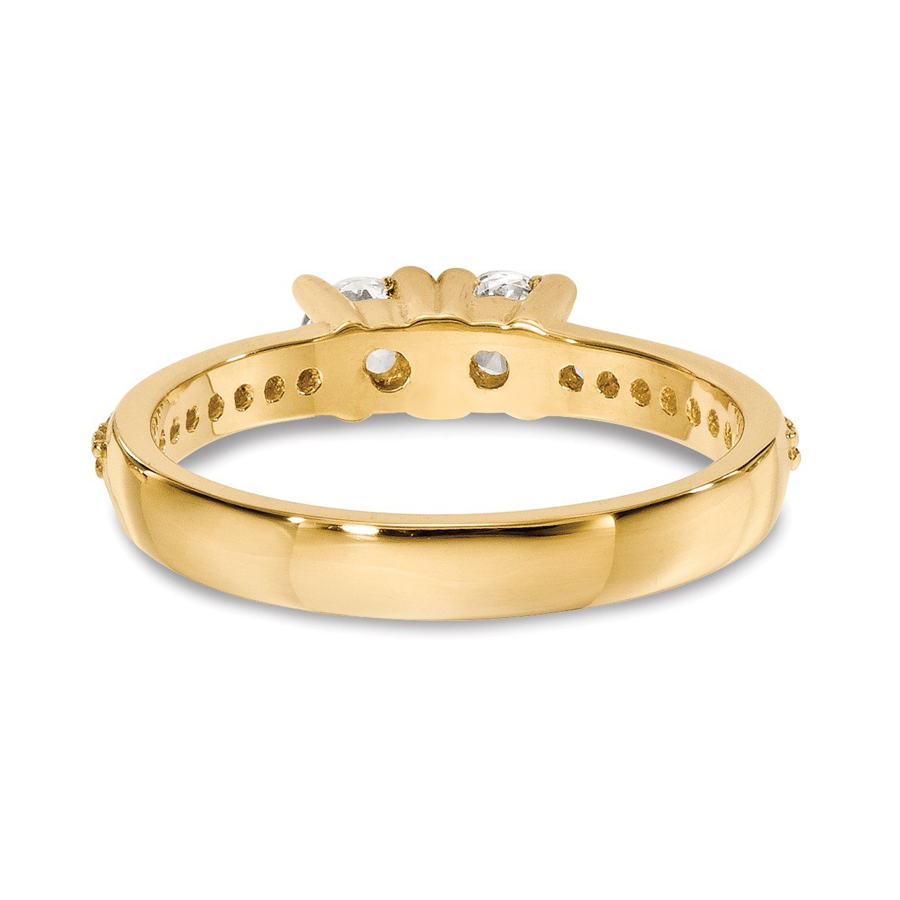 14ky AA Diamond 2-stone Ring Semi-Mount - 3.1 mm center stones-3