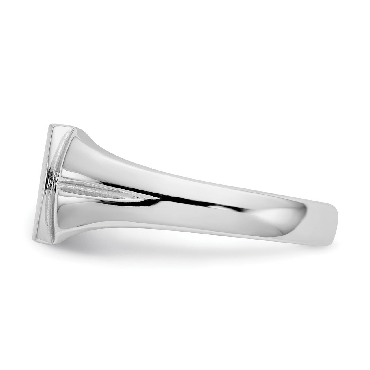 14k White Gold 8.0x10.5mm Closed Back Signet Ring-2