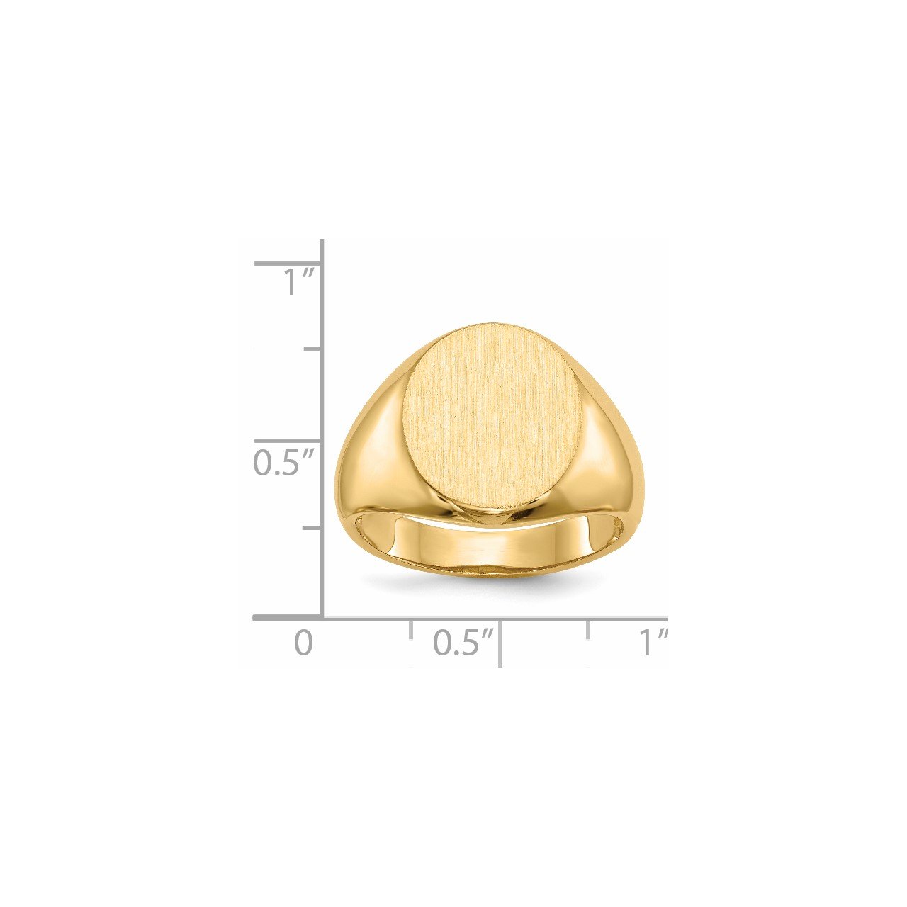 14k 16.0x13.5mm Open Back Men's Signet Ring-4