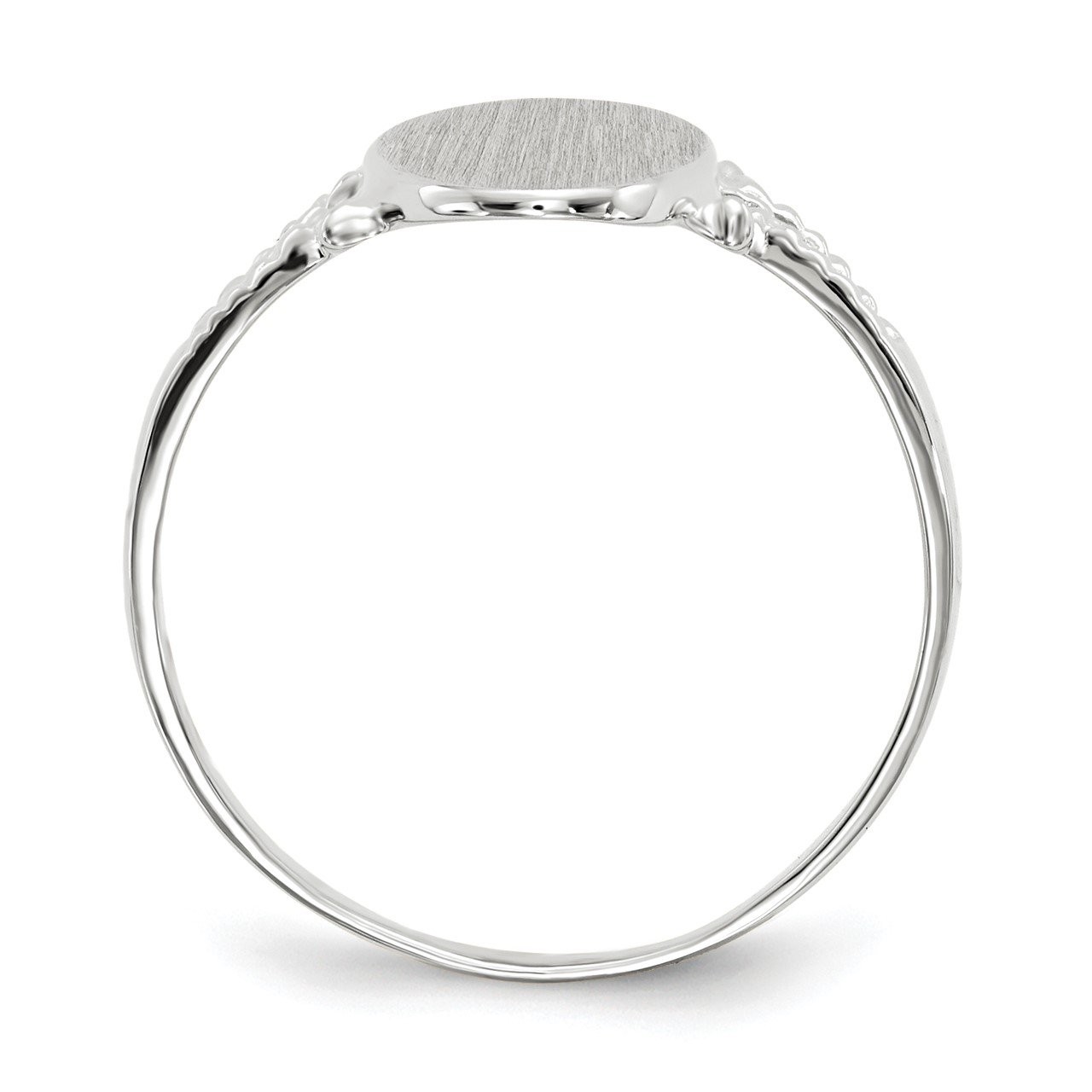 14k White Gold 13.5x8.5mm Closed Back Signet Ring-1