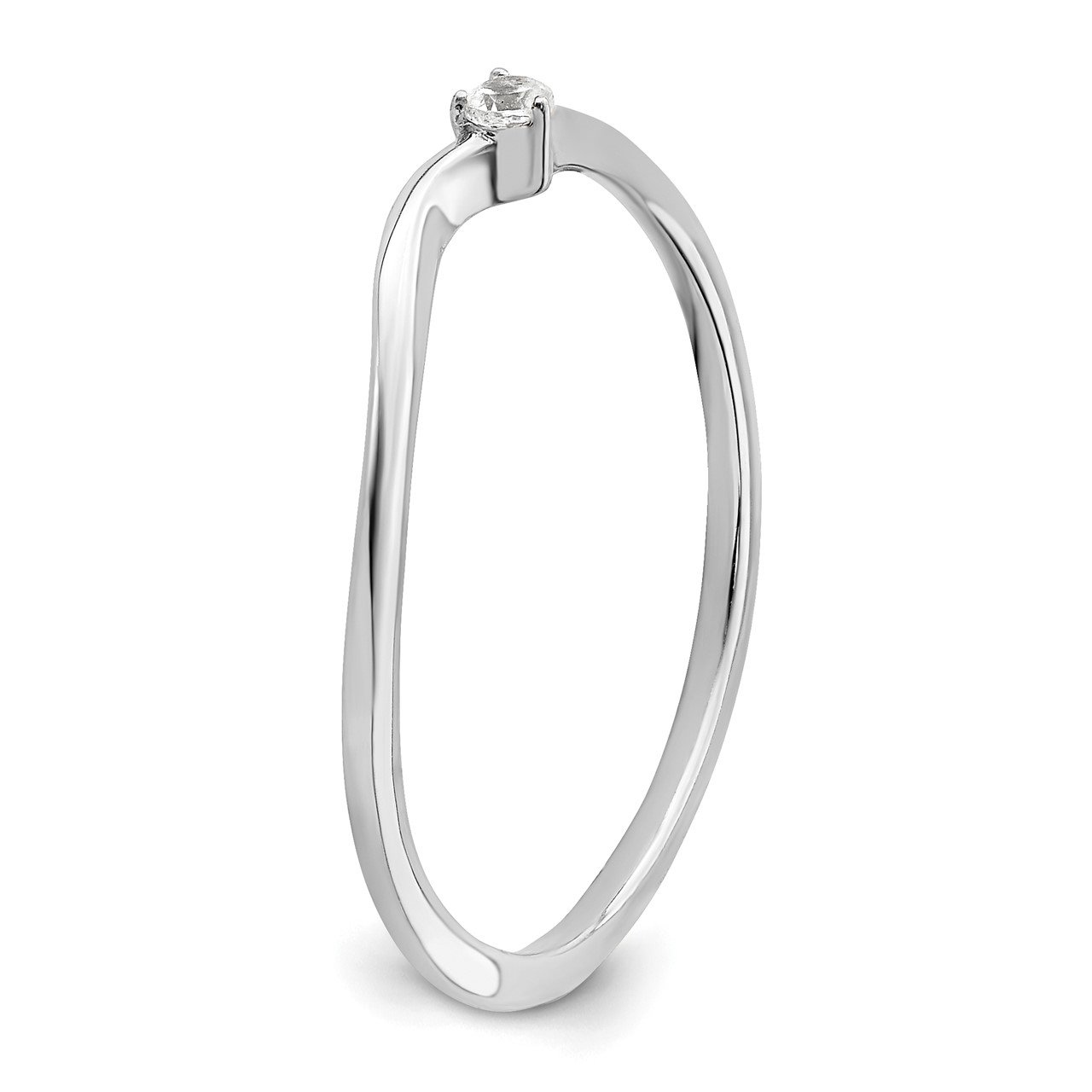 14kw Lab Grown Diamond SI1/SI2, G H I, Off Set Band Promise Ring-5