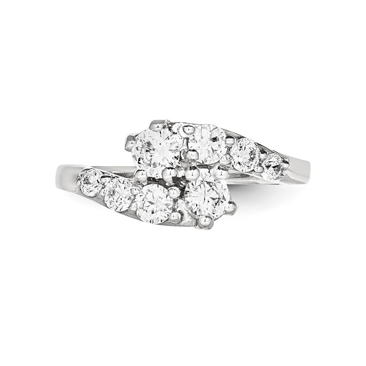 14KW AA Diamond 2-stone Ring Semi-Mount - 3.5 mm center stones-4