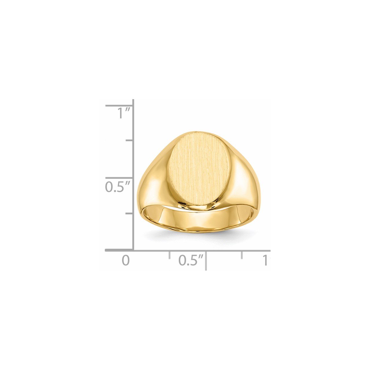 14k 15.0x11.0mm Closed Back Men's Signet Ring-4