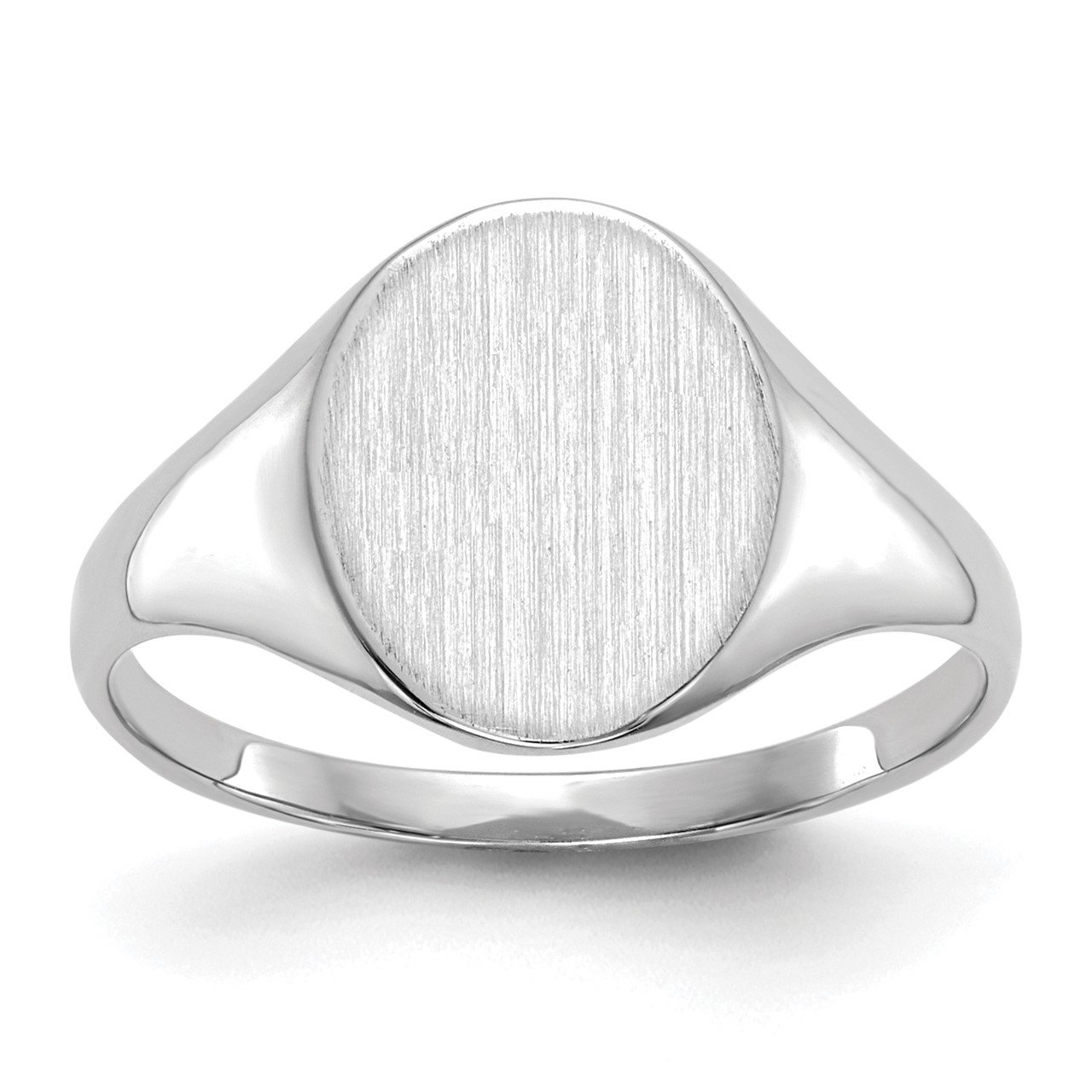 14k White Gold 10.0x9.0mm Closed Back Signet Ring