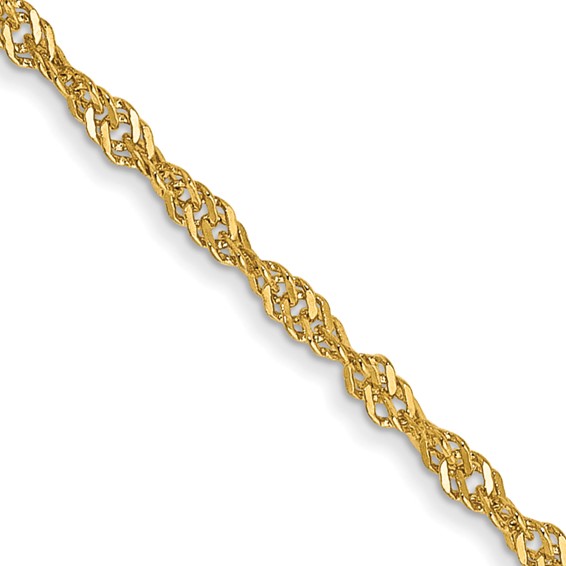 14K 18 inch 1.40mm Singapore with Spring Ring Clasp Chain
