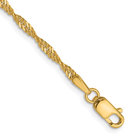 Leslie's 14K 1.9mm Singapore Chain Anklet